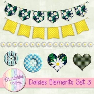 free daisies scrapbook design elements
