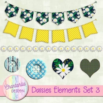 free daisies scrapbook design elements