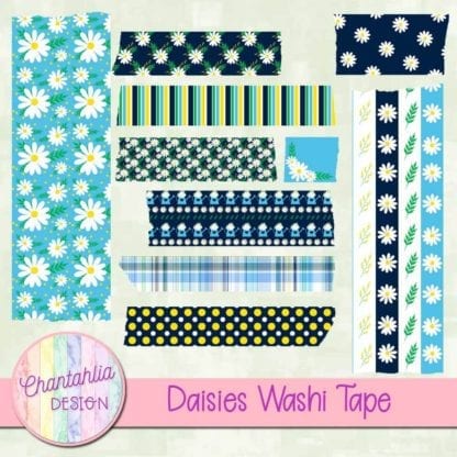 free daisies scrapbook washi tape