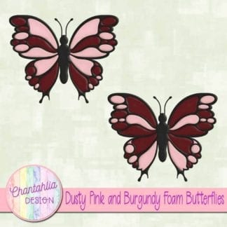 free dusty pink and burgundy foam butterflies