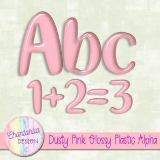 free dusty pink glossy plastic alpha