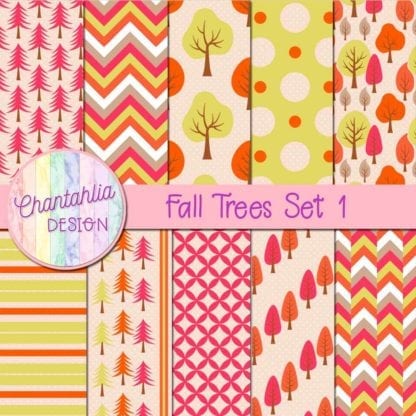 free digital papers featuring fall trees