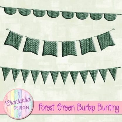 free forest green burlap bunting