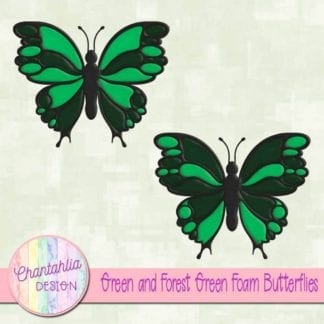 free green and forest green foam butterflies