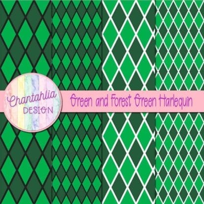 green and forest green harlequin digital papers
