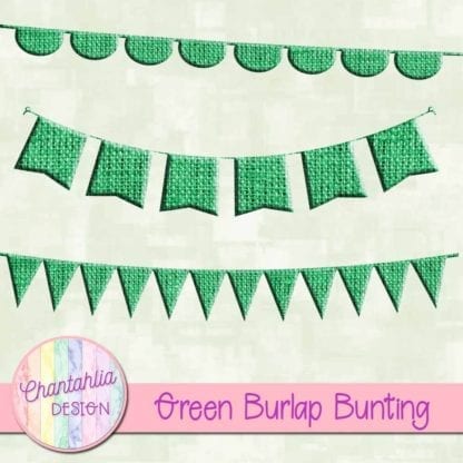 free green burlap bunting
