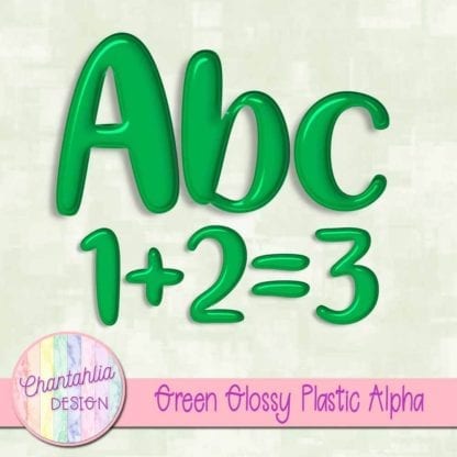 free green glossy plastic alpha