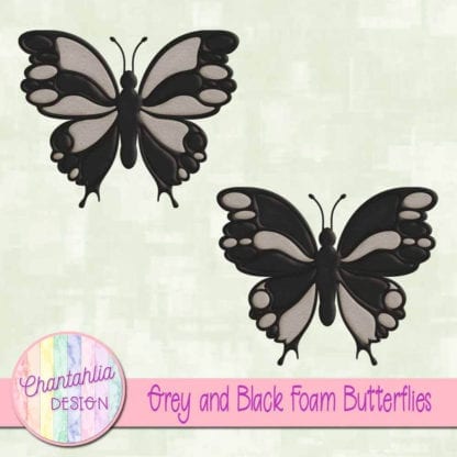 free grey and black foam butterflies