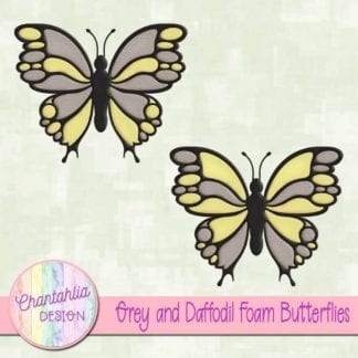 free grey and daffodil foam butterflies