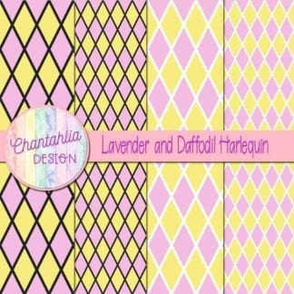free lavender and daffodil harlequin digital papers