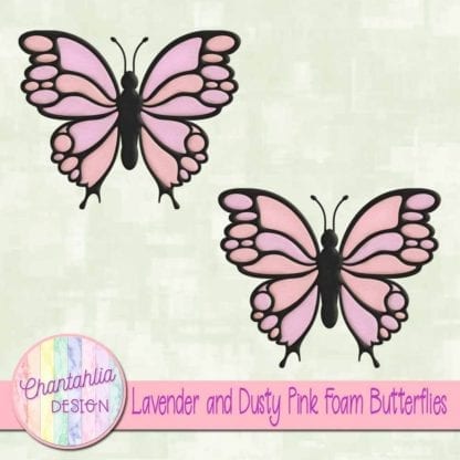 free lavender and dusty pink foam butterflies