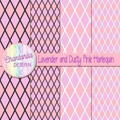 free lavender and dusty pink harlequin digital papers