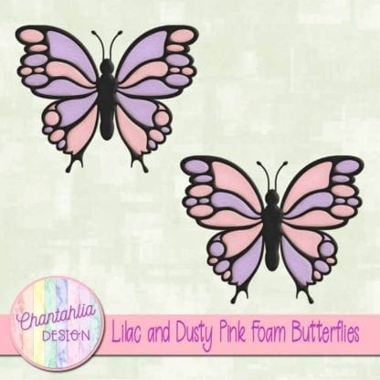 free lilac and dusty pink foam butterflies