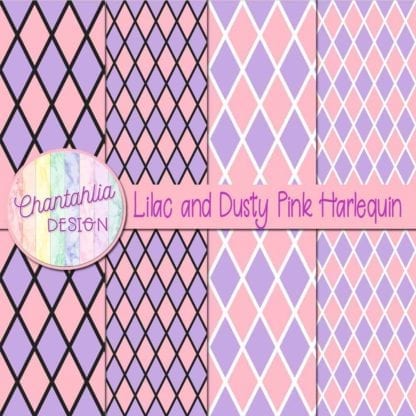 free lilac and dusty pink harlequin digital papers
