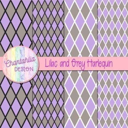 free lilac and grey harlequin digital papers