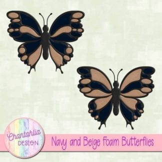 free navy and beige foam butterflies