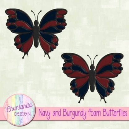 free navy and burgundy foam butterflies