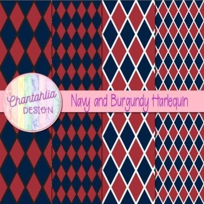free navy and burgundy harlequin digital papers