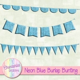 free neon blue burlap bunting
