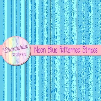 free neon blue patterned stripes digital papers