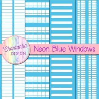 free neon blue windows digital papers