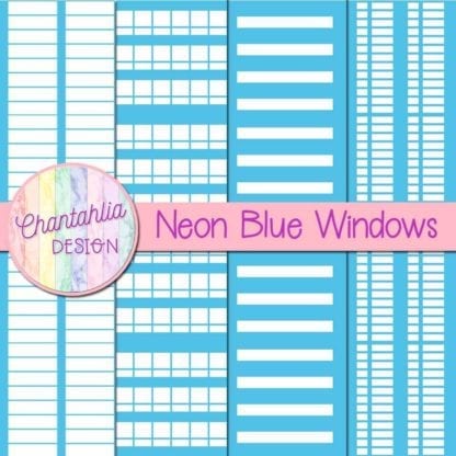 free neon blue windows digital papers