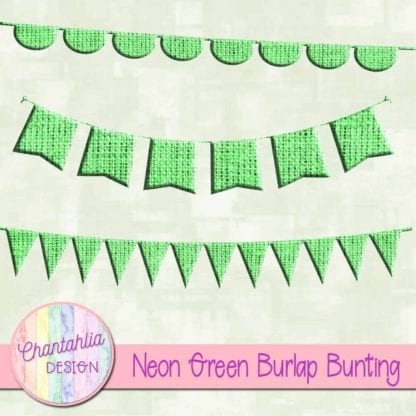 free neon green burlap bunting