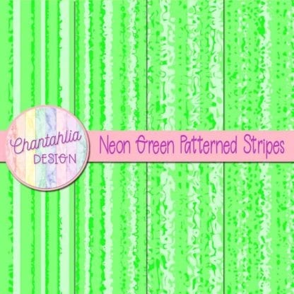 free neon green patterned stripes digital papers