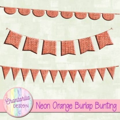 free neon orange burlap bunting