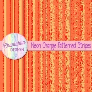 free neon orange patterned stripes digital papers