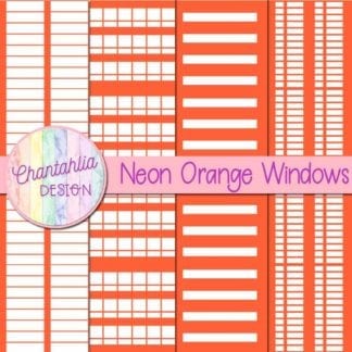 free neon orange windows digital papers