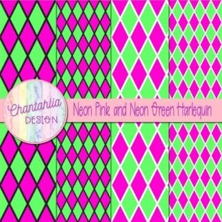 free neon pink and neon green harlequin digital papers