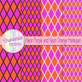 free neon purple and neon orange harlequin digital papers