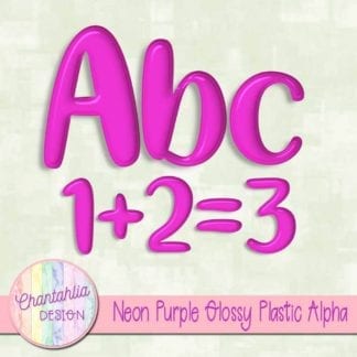 free neon purple glossy plastic alpha