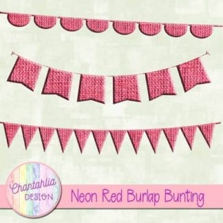 free neon red burlap bunting
