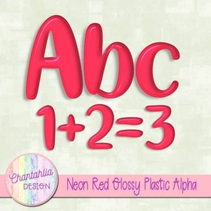 free neon red glossy plastic alpha