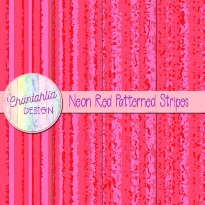free neon red patterned stripes digital papers