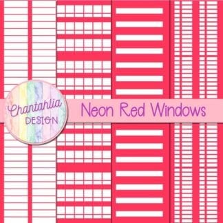 free neon red windows digital papers