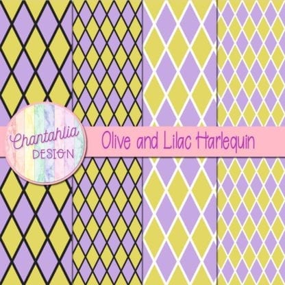 free olive and lilac harlequin digital papers