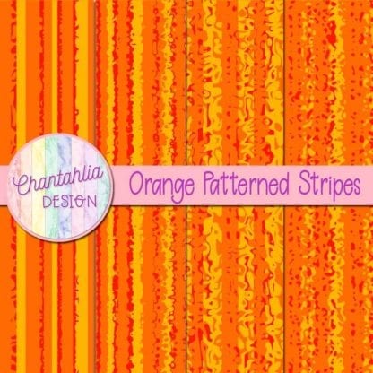 free orange patterned stripes digital papers