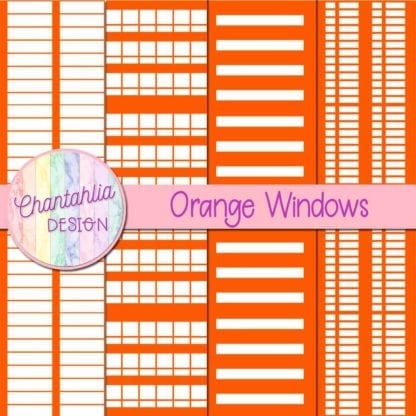 free orange windows digital papers