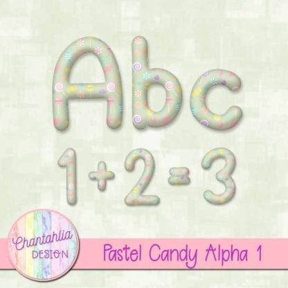 free alpha in a pastel candy design