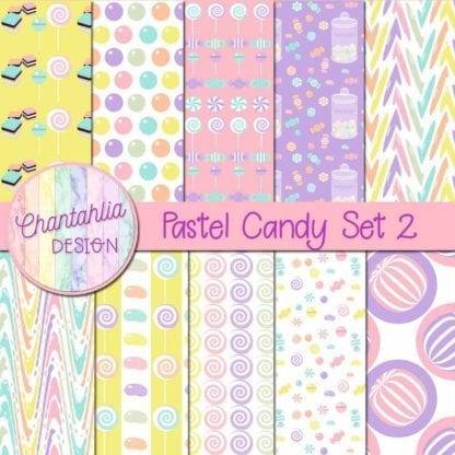 free pastel candy digital papers