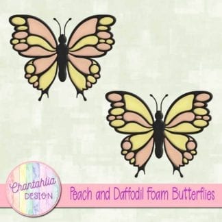 free peach and daffodil foam butterflies