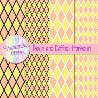 free peach and daffodil harlequin digital papers