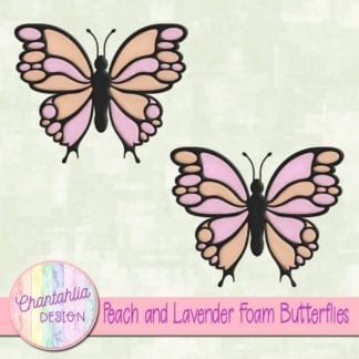 free peach and lavender foam butterflies