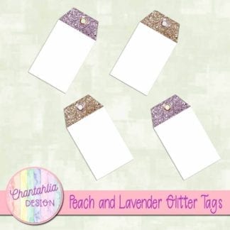 peach and lavender glitter tags