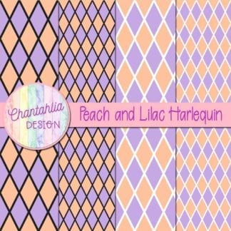 free peach and lilac harlequin digital papers