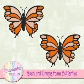 free peach and orange foam butterflies