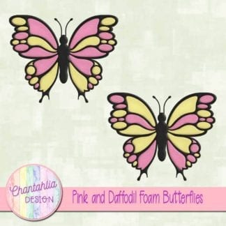 free pink and daffodil foam butterflies